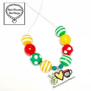 Handmade Peace Love Friends Bead Necklace